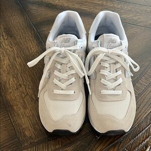 New Balance Classic Cream and White Sneakers